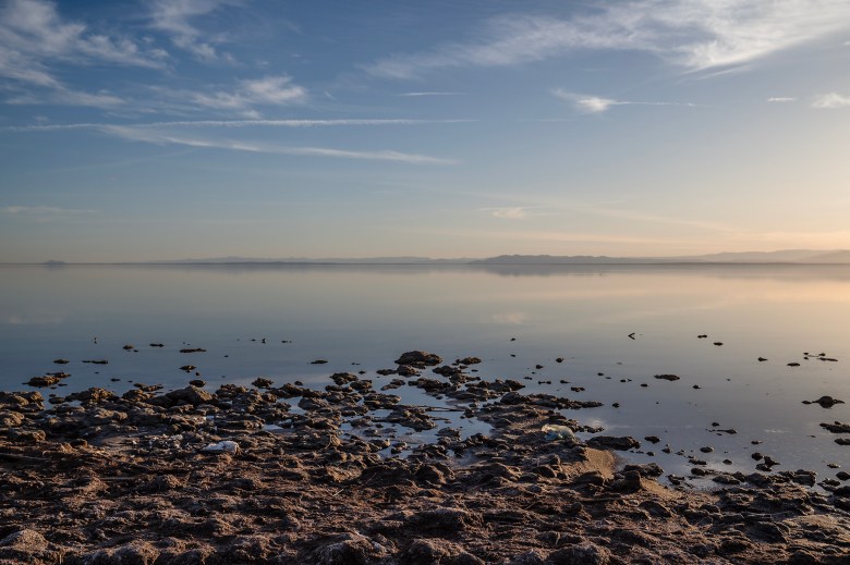 The Salton Sea at Bombay Beach on Feb. 4, 2023. Photo by Ariana Drehsler for CalMatters